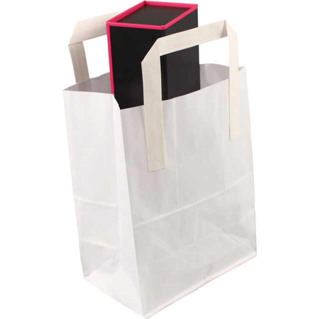 Bag, Paper , 30.5xSide fold 12.5x40.5cm, paper carrier bag, white 1