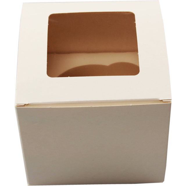  Cake box, karton, 90x90x80mm, with window, white 1