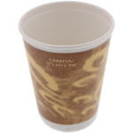  Double-walled cup, Paper , 12oz, 110mm, brown 